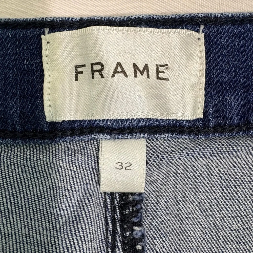 FRAME Le Sleek Straight Jeans Dark Wash High Rise Denim Size 32 - Picture 4 of 9